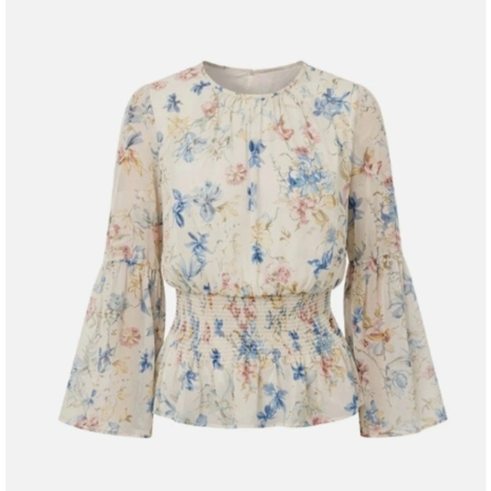 Tuckernuck Lily Of The Valley Jennie Blouse Size Large Snowberry Floral NWT Top